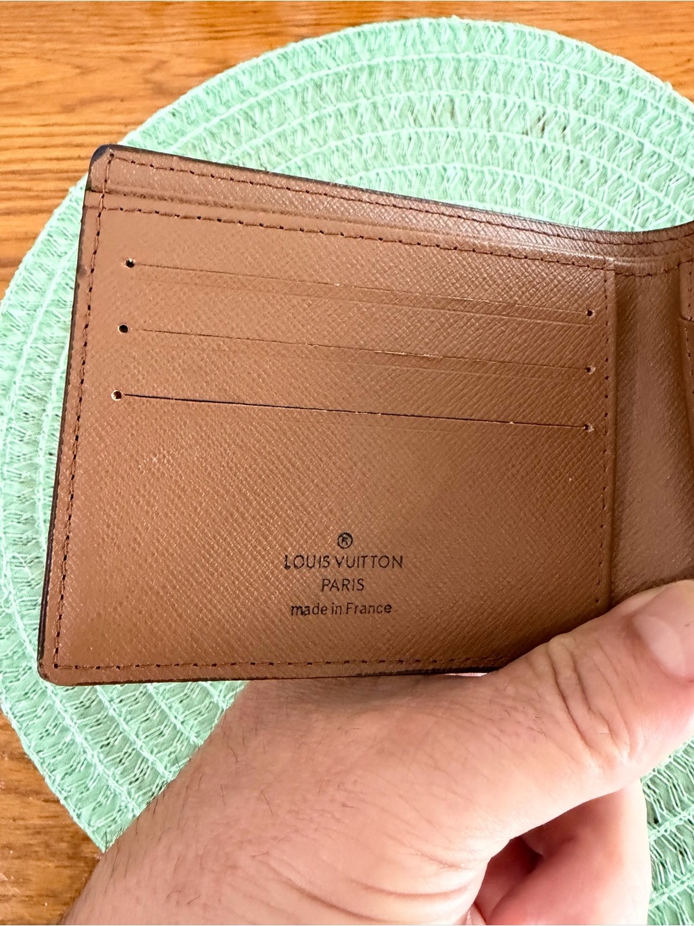 Monogrammed Leather Wallet. Never been used. - Picture 8 of 12